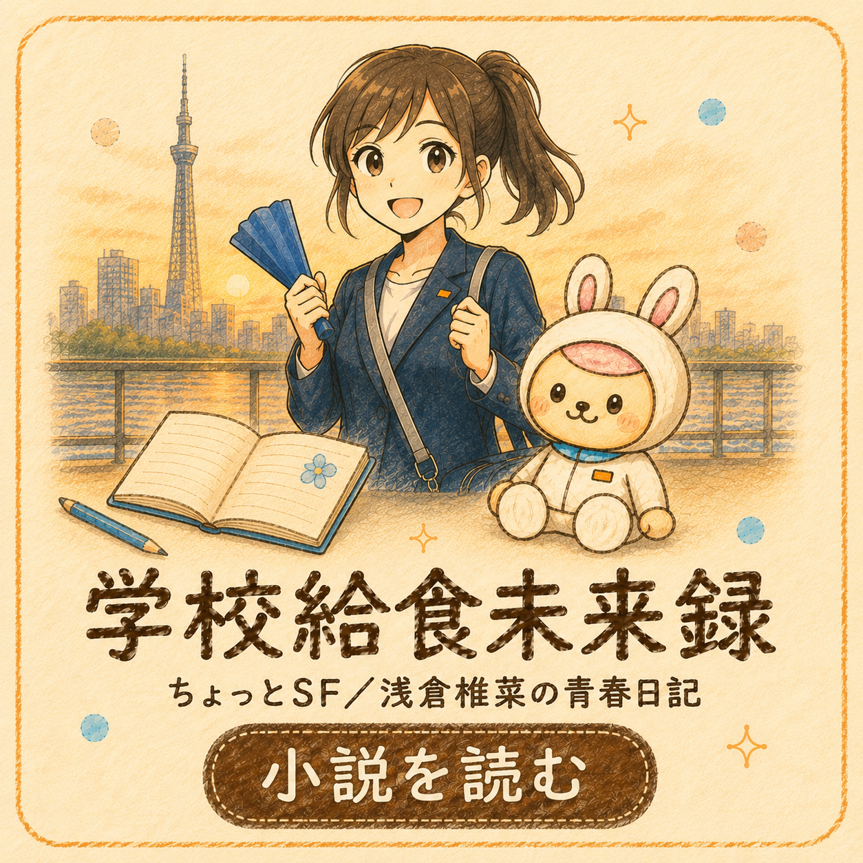 学校給食未来録 ちょっとSF 浅倉椎菜の青春日記 小説を読む